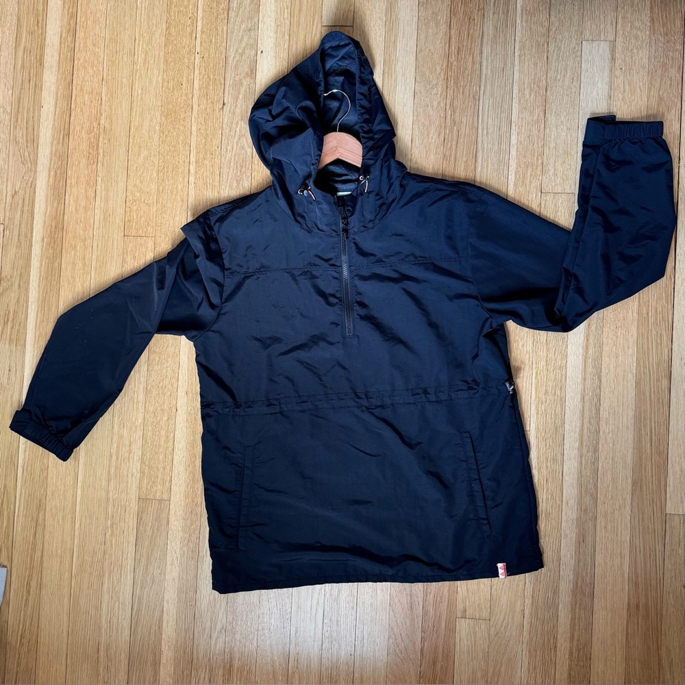 Stoic Black Hooded Fall Jacket, Stretchy and Soft - Misty Fog Utility Anorak